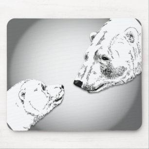 Tapis De Souris Ours Polaire & Cube Mousepad Ours Art Mousepad