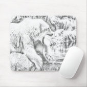 Tapis De Souris Ours polaire et eau (Avec souris)