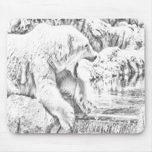 Tapis De Souris Ours polaire et eau (Devant)