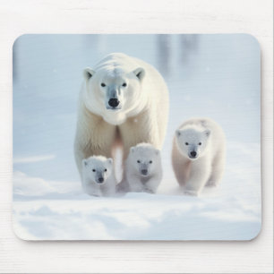 Tapis De Souris Ours polaire Famille animal errant