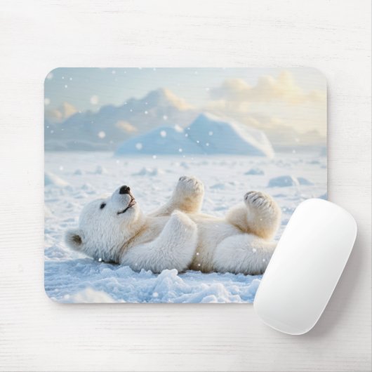 Tapis De Souris Ours Polaire Sur Glace (Avec souris)