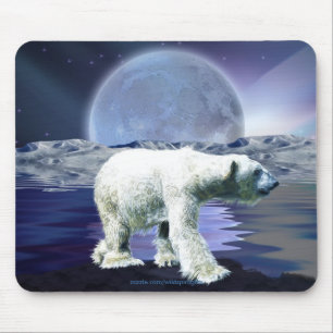 Tapis De Souris OURS POLAIRES & LUNE Faune Mousepad