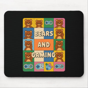 Tapis De Souris Ours Rétro Et Jeux Drôle Amateur D'ours Jeu Vidéo