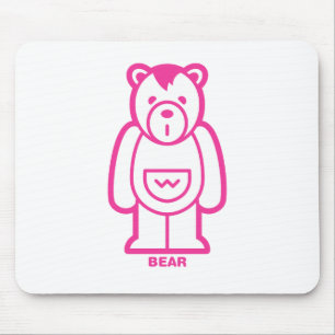 Tapis De Souris Ours (rose)