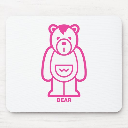 Tapis De Souris Ours (rose) (Devant)