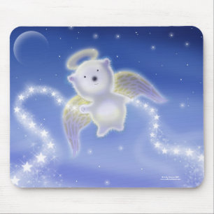 Tapis de souris Ourson ange ours polaire mignon