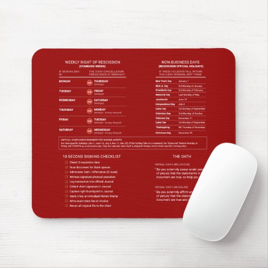 Tapis De Souris Outil de référence de notaire public mobile or rou (Avec souris)