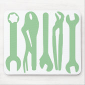 Tapis De Souris Outils - Vert clair sur blanc (Devant)