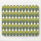 Tapis De Souris Ovales verts et gris récurrents (Devant)
