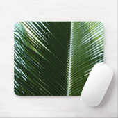Tapis De Souris Overlapping Palm Fronds Tropical Green Abstract (Avec souris)