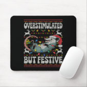 Tapis De Souris Overstimulated But Festive Ossum Christmas Ugly Sw (Avec souris)
