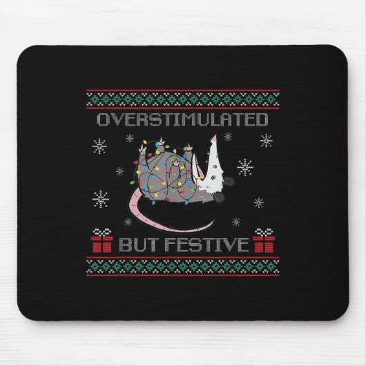 Tapis De Souris Overstimulated But Festive Ossum Ugly Sweater Chri (Devant)