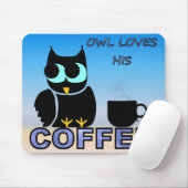 Tapis De Souris Owl adore son café (Avec souris)
