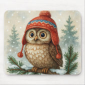 Tapis De Souris Owl In a Winter Cap (Devant)
