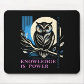 Tapis De Souris Owl - Knowledge Is Wer - Wisdom Owl Design (Devant)