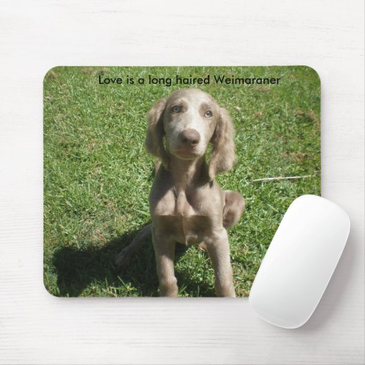 Tapis De Souris P3091298, amour est un Weimaraner aux cheveux (Avec souris)