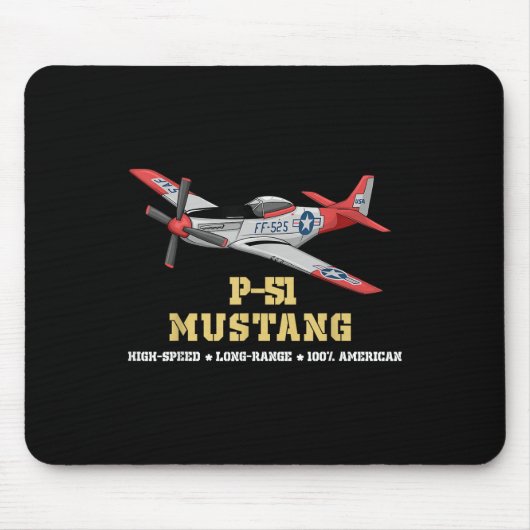 Tapis De Souris P-51 Mustang Bombe De Combat De La Seconde Guerre  (Devant)