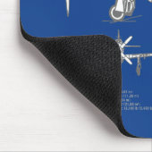 Tapis De Souris P-51D Mustang - Plan d'avion ABD (Coin)
