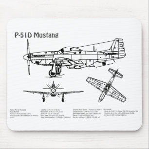 Tapis De Souris P-51D Mustang - Plan d'avion BD