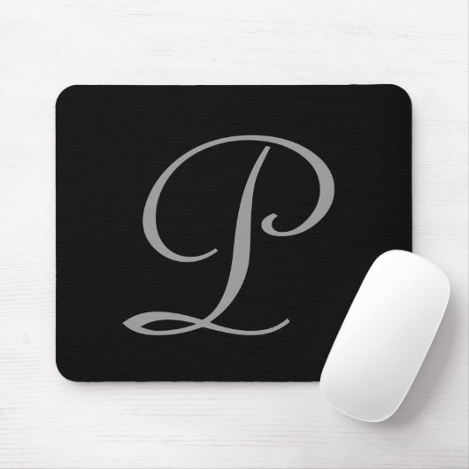 Tapis De Souris P :: Monogram P Elegant Mousepad - Lettre initiale (Avec souris)