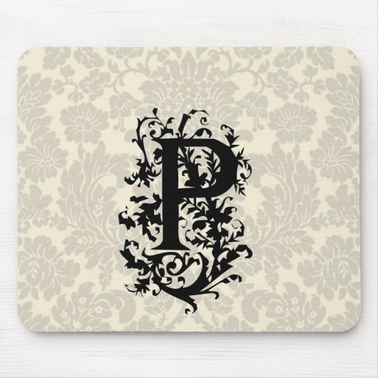 Tapis De Souris P monogramme baroque (Devant)