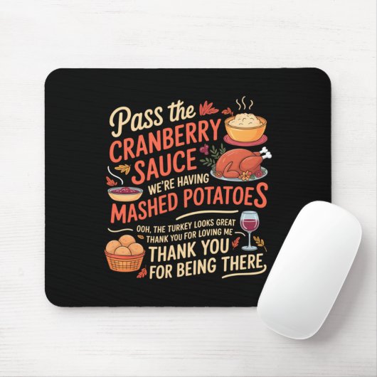 Tapis De Souris P The Cranberry Sauce Funny Thanksgiving Long Slee (Avec souris)