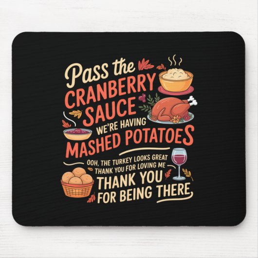 Tapis De Souris P The Cranberry Sauce Funny Thanksgiving Long Slee (Devant)