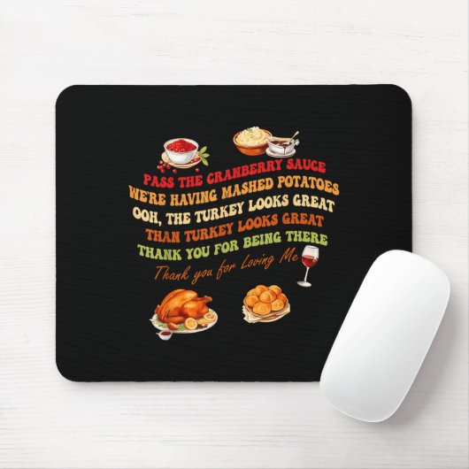 Tapis De Souris P The Cranberry Sauce Mashed Tatoes Funny Thanksgi (Avec souris)