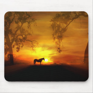 Tapis De Souris Pad de souris Cheval et Sunrise