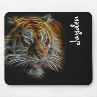 Tapis De Souris Pad de souris de tête de tigre Abstraite de néon