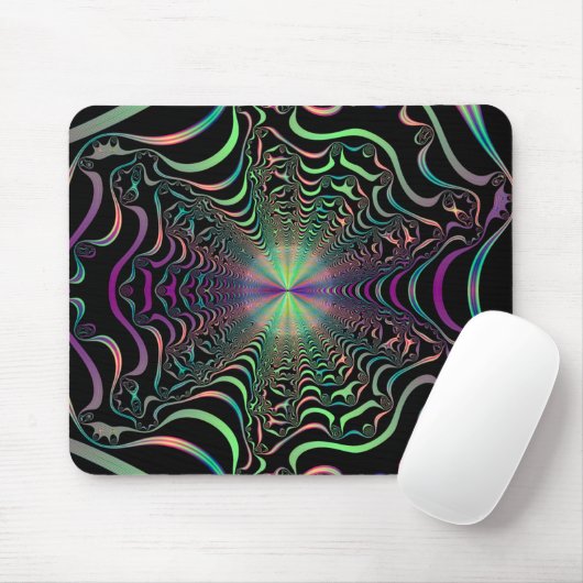 Tapis De Souris Pad de souris Web fractal Pastel Abstrait (Avec souris)