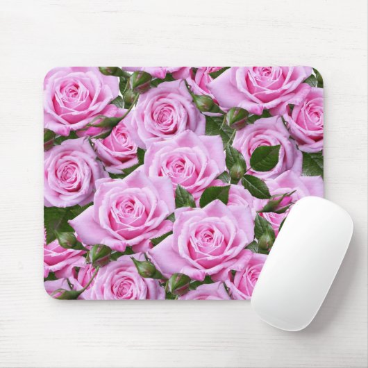 Tapis De Souris Pad Rose Rose Floral Souris ! Panier de souris (Avec souris)