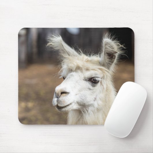Tapis De Souris Pad Souris Llama Blanc (Avec souris)