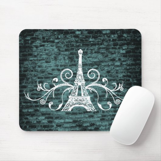 Tapis De Souris Pad Souris Tour Eiffel turquoise (Avec souris)