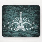 Tapis De Souris Pad Souris Tour Eiffel turquoise (Devant)