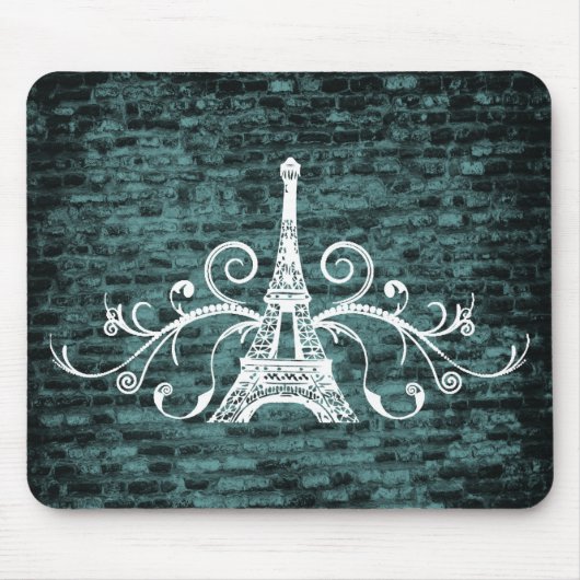 Tapis De Souris Pad Souris Tour Eiffel turquoise (Devant)