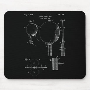 Tapis De Souris Paddle Ping Pong Vintage Tennis de Table Tee