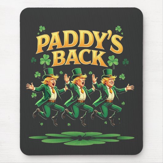 Tapis De Souris Paddy's Back Funny Trump St Patrick Day Leopard (Devant)