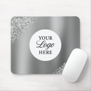 Tapis de souris pailleté professionnel Logo Argent