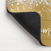 Tapis De Souris Paillettes Argentées Nom Glam Or (Coin)