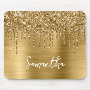 Tapis De Souris Paillettes dorées qui coulent Glamour