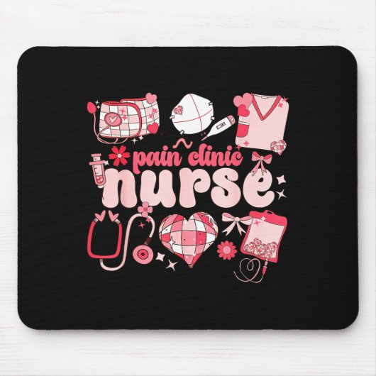 Tapis De Souris Pain Clinic Nurse Valentine's Day Pain Management  (Devant)