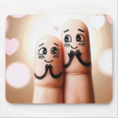 Tapis De Souris Paire de doigts dans l'amour (Devant)