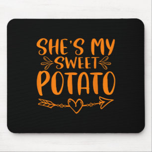 Tapis De Souris Paire de Thanksgiving Elle est ma patate douce