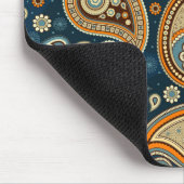 Tapis De Souris Paisley motif bleu turquoise orange élégant (Coin)