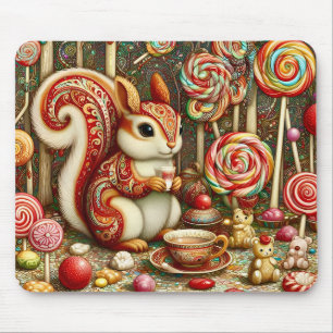 Tapis De Souris ~ Paisley Squirrel ~ fête du thé ~ Mousepad