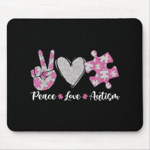 Tapis De Souris Paix Amour Autisme Sensibilisation sur l'autisme M