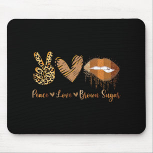 Tapis De Souris Paix Amour Cassonade Léopard Main Cœur Et Lèvres