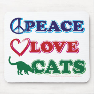 Tapis De Souris Paix-Amour-Chats