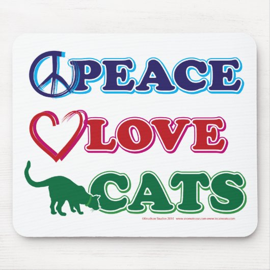 Tapis De Souris Paix-Amour-Chats (Devant)